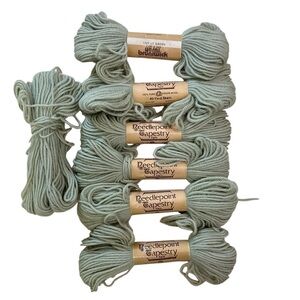 Lot Brunswick Needlepoint Tapestry Yarn Wool 40 Yd 6 Skeins Light Green